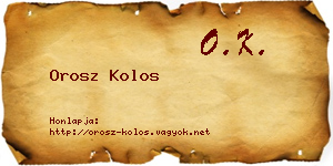 Orosz Kolos névjegykártya